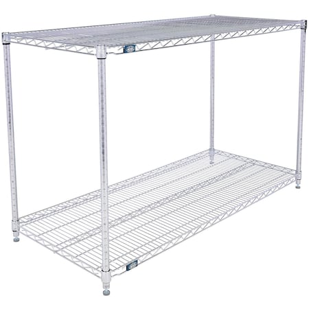 Nexel 2 Shelf, Chrome Wire Shelving Unit, Starter, 54inW x 24inD x 34inH B3124417